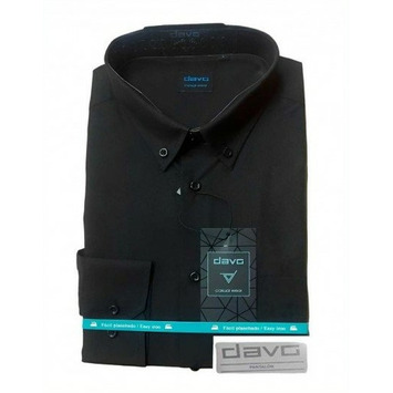 Camisa hombre manga larga botones DAVÓ Negro