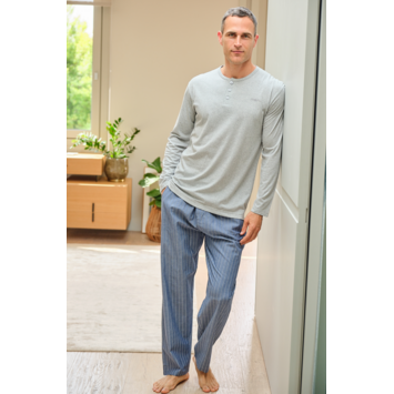 Pijama hombre largo verano pantalón tela Mushler Gris