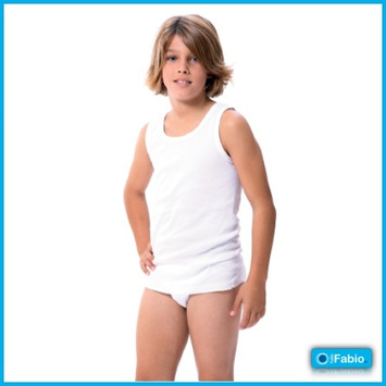 Camiseta niño tirantes algodón sport FABIO Blanco