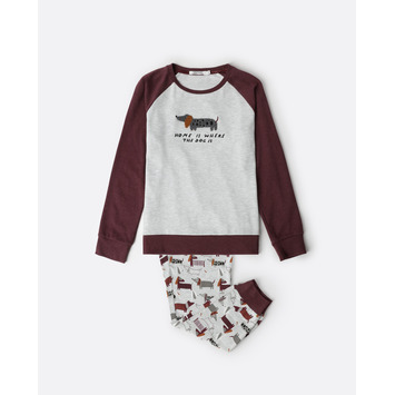 Pijama niño algodón puño perro Aznar Innova Marrón