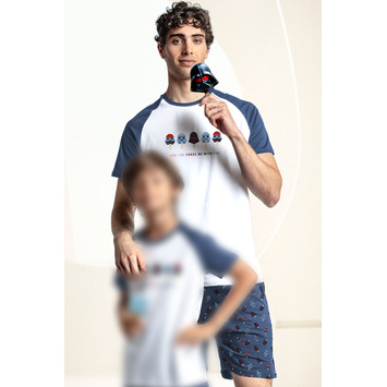 Pijama hombre corto algodón star wars Aznar Innova Crema
