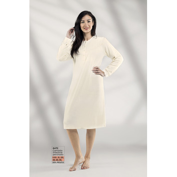 Camisón mujer manga larga liso LIN Celeste