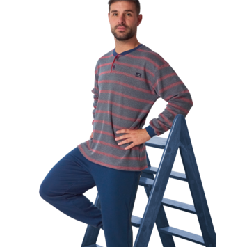 Pijama hombre algodón puño tapeta DORMEN Marino
