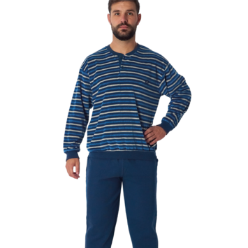Pijama hombre tapeta puño listas DORMEN Azul