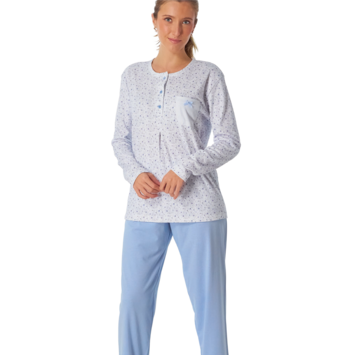 Pijama mujer tapeta flores LENISS Celeste