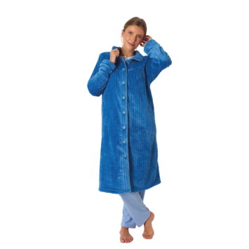 Bata mujer botones subida LENISS Azul