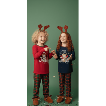 Pijama niño-niña navidad Entredos Rojo