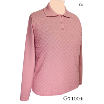 Jersey mujer tipo polo liso COLMAR Salmón