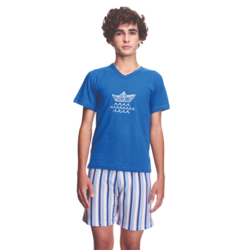 Pijama niño corto velero ASMAN Azul