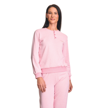 Pijama mujer tapeta puño liso EVEN Rosa