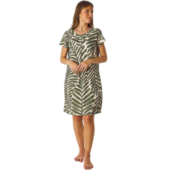 Playera mujer manga corta estampada LENISS Verde crudo