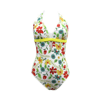 Bañador mujer Halter Flores DOCOR Amarillo