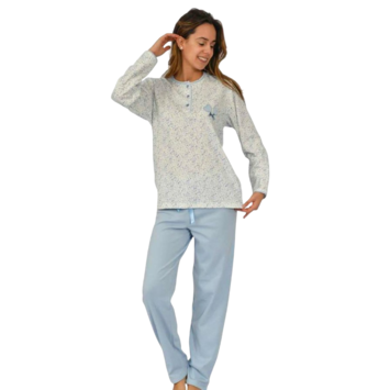 Pijama mujer tapeta corazones SÓNIA Celeste