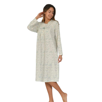 Camisón mujer tapeta flores SÓNIA Verde agua