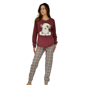 Pijama mujer perro SÓNIA Granate