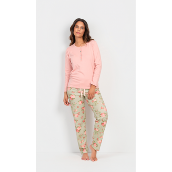 Pijama mujer largo algodón tapeta FIGFORT Cobre