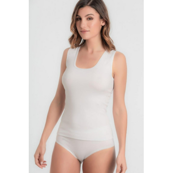 Camiseta mujer hombrera algodón lisa Abanderado Blanco