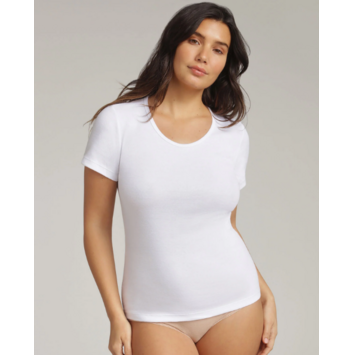 Camiseta mujer manga corta algodón Playtex Blanco