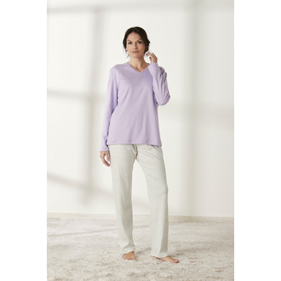 Pijama mujer algodón pico encaje BELTY Malva