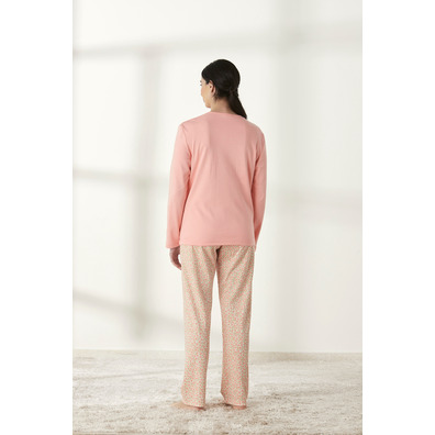 Pijama mujer tapeta con bolsillo BELTY Salmón