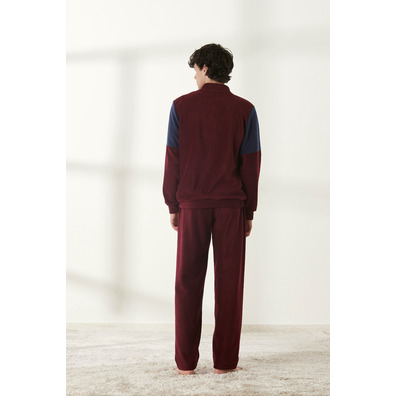 Pijama hombre polar liso BELTY Granate