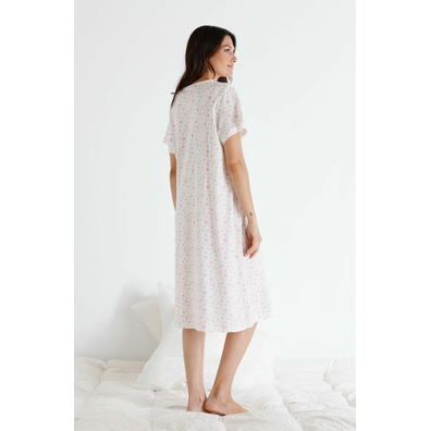 Camisón mujer manga corta verano BELTY Marfil