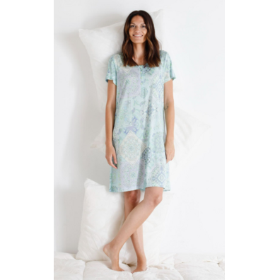 Camisola mujer manga corta dibujada BELTY Verde