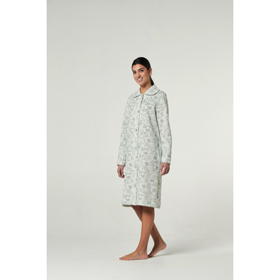 Bata mujer guateada botones flores BELTY Verde agua