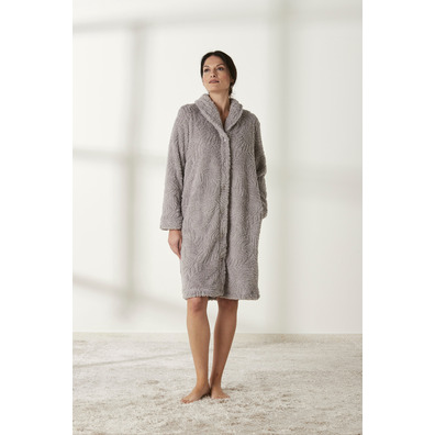 Bata mujer corta botones BELTY Gris claro