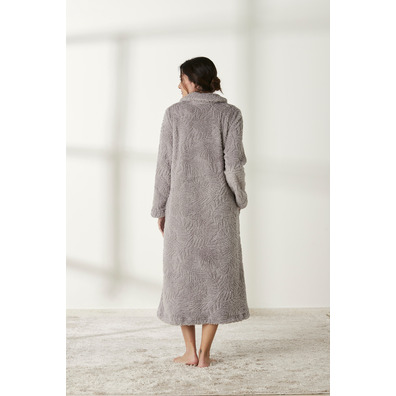 Bata mujer larga botones BELTY Gris claro
