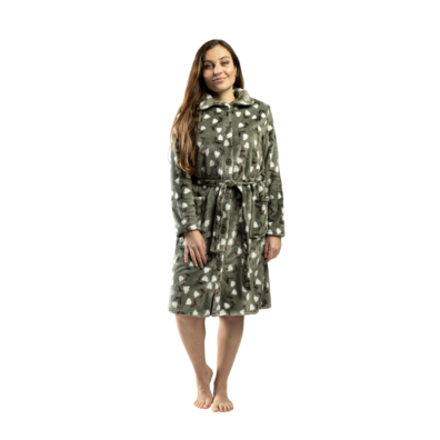 Bata mujer botones flores coralina LIN Verde