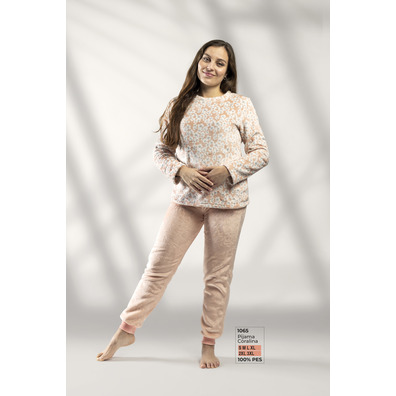 Pijama mujer coralina margaritas LIN Salmón