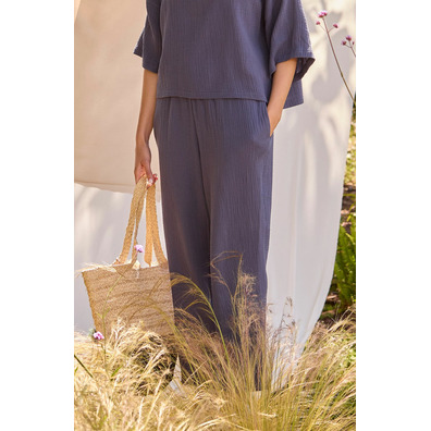 Pantalón mujer algodón verano BELTY Azul