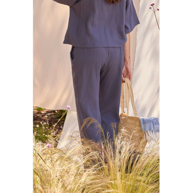 Pantalón mujer algodón verano BELTY Azul