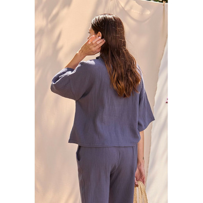 Camiseta mujer algodón manga corta BELTY Azul