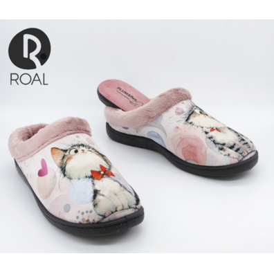Zapatilla mujer descalza gatito ROAL Salmón