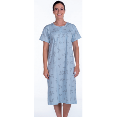 Camisón mujer manga corta hojas MORANTE Celeste