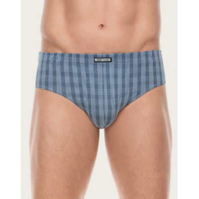 Slip hombre licra cuadros SET Azul