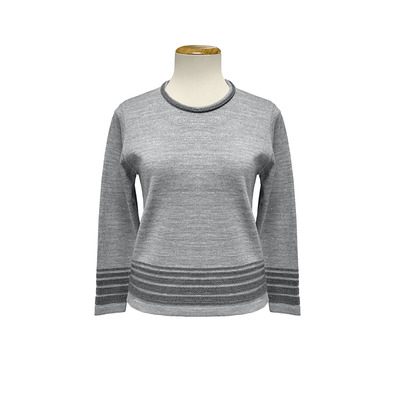 Jersey mujer cuello redondo franjas OMC Gris claro
