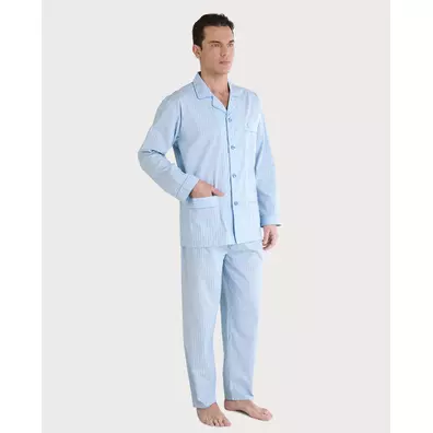 Pijama hombre tela algodón listado EL Búho NOCTURNO Verde