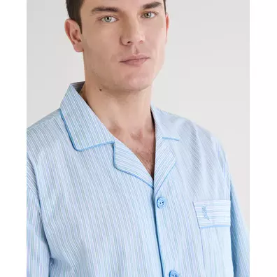 Pijama hombre tela algodón listado EL Búho NOCTURNO Verde