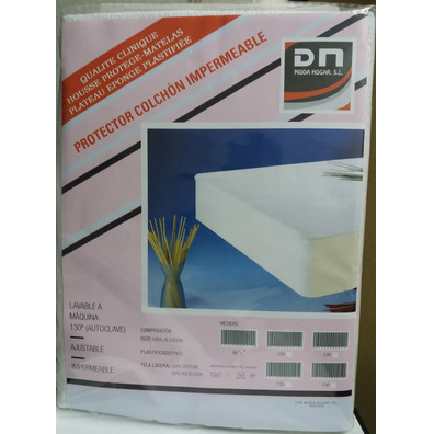 Protector colchón rizo algodón ajustable impermeable D.N. MODA HOGAR Blanco