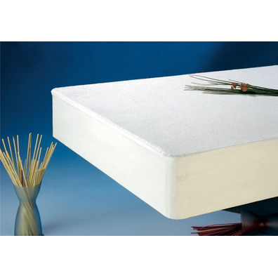 Protector colchón rizo algodón ajustable impermeable D.N. MODA HOGAR Blanco