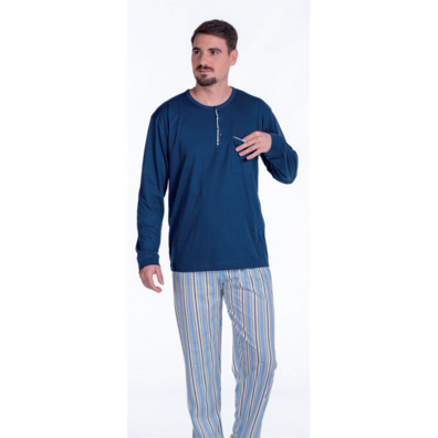 Pijama hombre largo verano tapeta Marino