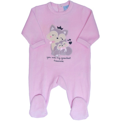 Pelele bebé algodón mapache Mushler Rosa palo