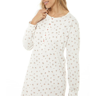Camisón mujer manga larga flores FINDEL Verde