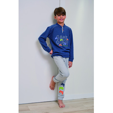 Pijama niño polar puño juego Mushler Gris/verde
