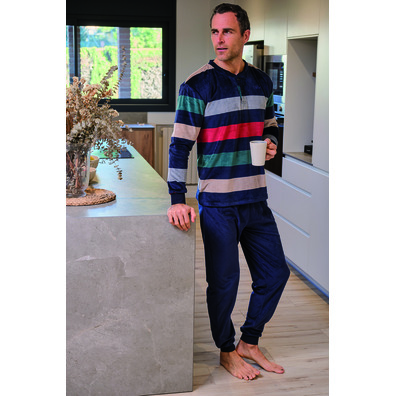 Pijama hombre terciopelo puño Mushler Marino