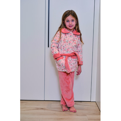 Bata infantil niña botones Mushler Salmón