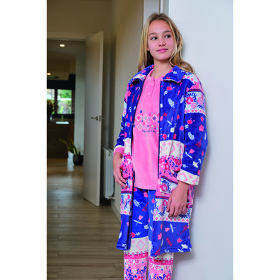 Bata niña cremallera dibujada Mushler Azul